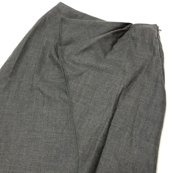Ralph Lauren Black Label Gray Cashmere Wool Draped Skirt 2 Lined A-Line Ruffle - Picture 10 of 15